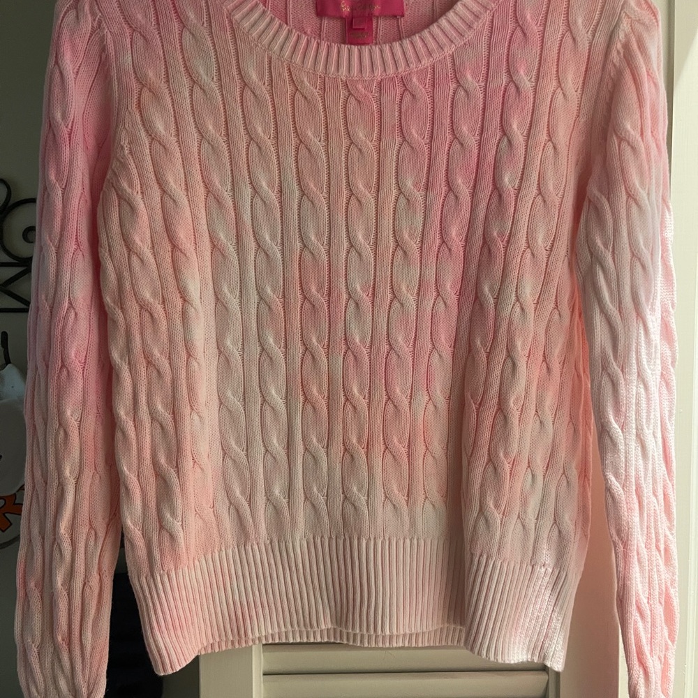 Lilly Pulitzer Ombre Pink Cable Knit Sweater